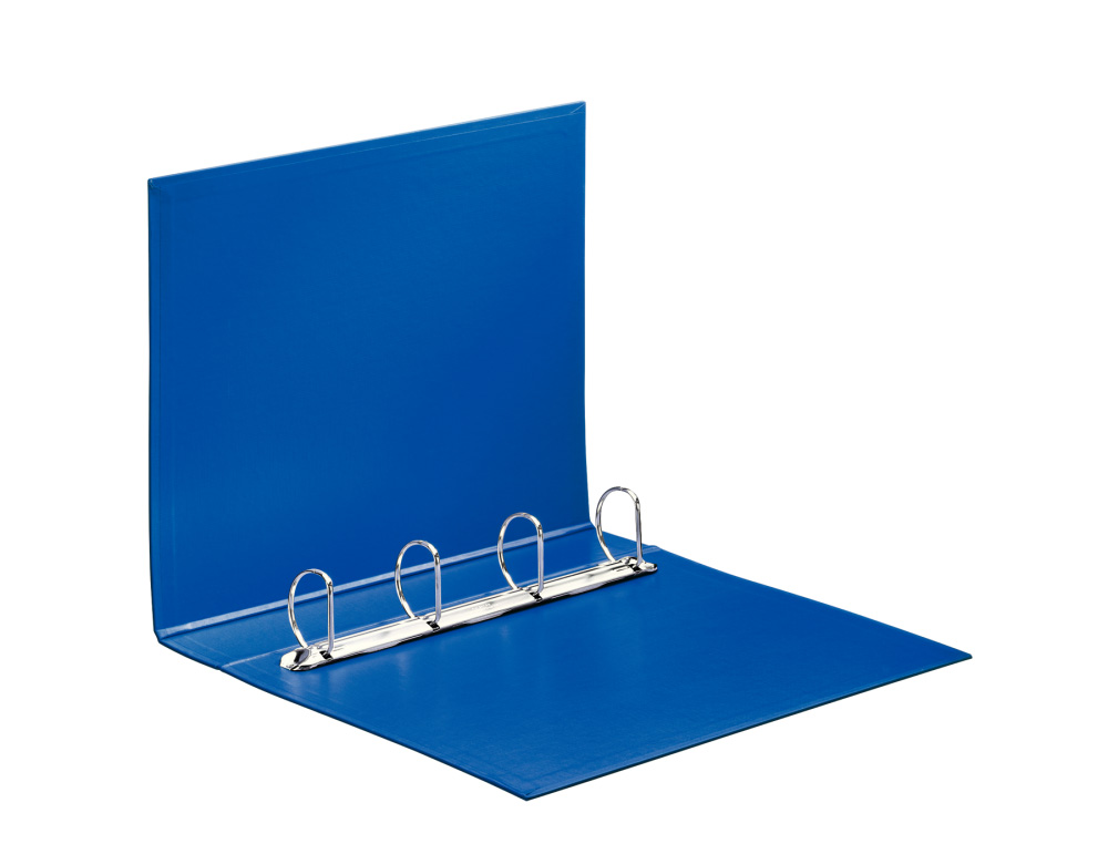 CARPETA ESSELTE 4 ANILLAS 40 MM FOLIO PLASTICO FORRADO CON TARJETERO COLOR AZUL