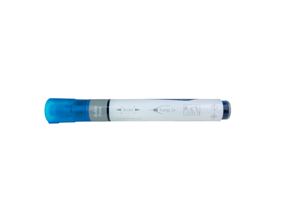 ROTULADOR NOBO PARA PIZARRA BLANCA TINTA LIQUIDA PUNTA CONICA 3 MM AZUL CAJA DE 10 UNIDADES