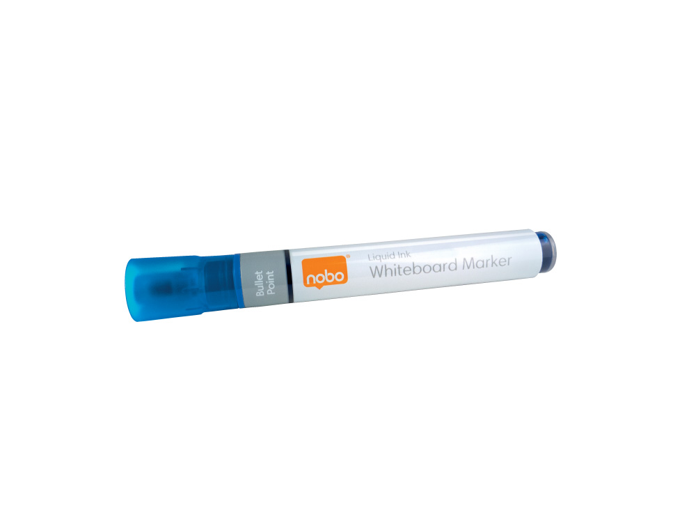 ROTULADOR NOBO PARA PIZARRA BLANCA TINTA LIQUIDA PUNTA CONICA 3 MM AZUL CAJA DE 10 UNIDADES