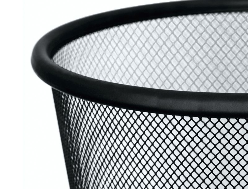 PAPELERA METALICA Q-CONNECT REJILLA NEGRA 265X285 MM