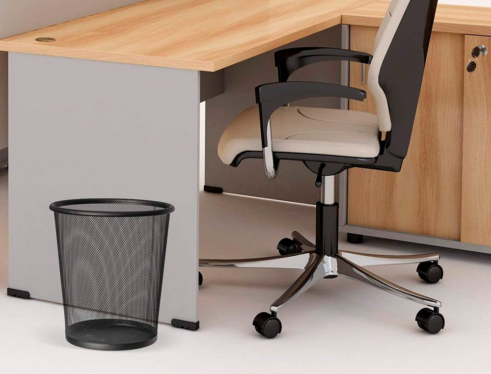 PAPELERA METALICA Q-CONNECT REJILLA NEGRA 265X285 MM