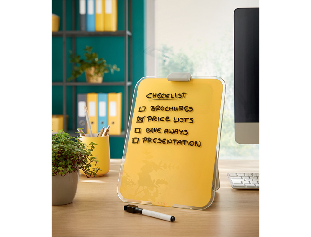 ATRIL SOBREMESA LEITZ CRISTAL COSY COLOR AMARILLO 216X30X297 MM