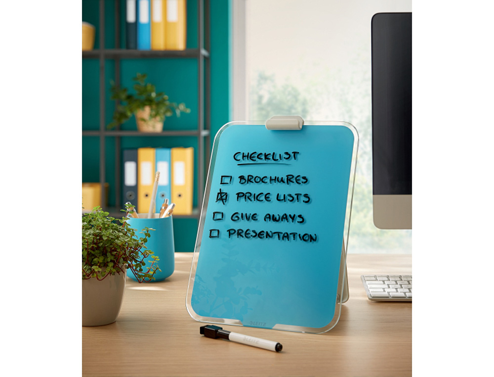 ATRIL SOBREMESA LEITZ CRISTAL COSY COLOR AZUL 216X30X297 MM