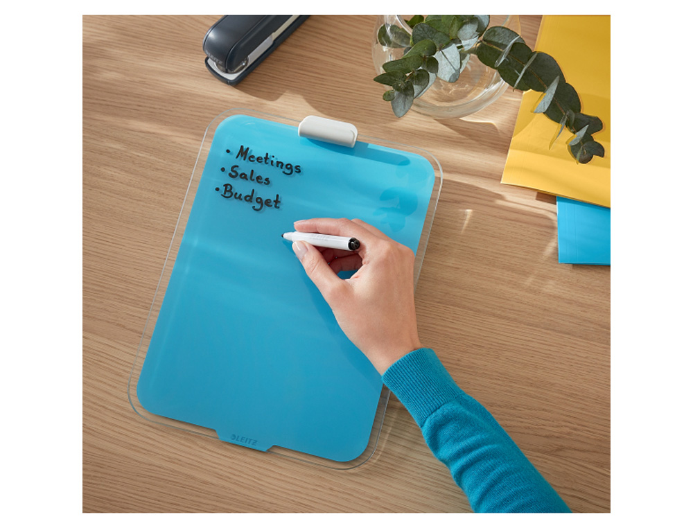 ATRIL SOBREMESA LEITZ CRISTAL COSY COLOR AZUL 216X30X297 MM