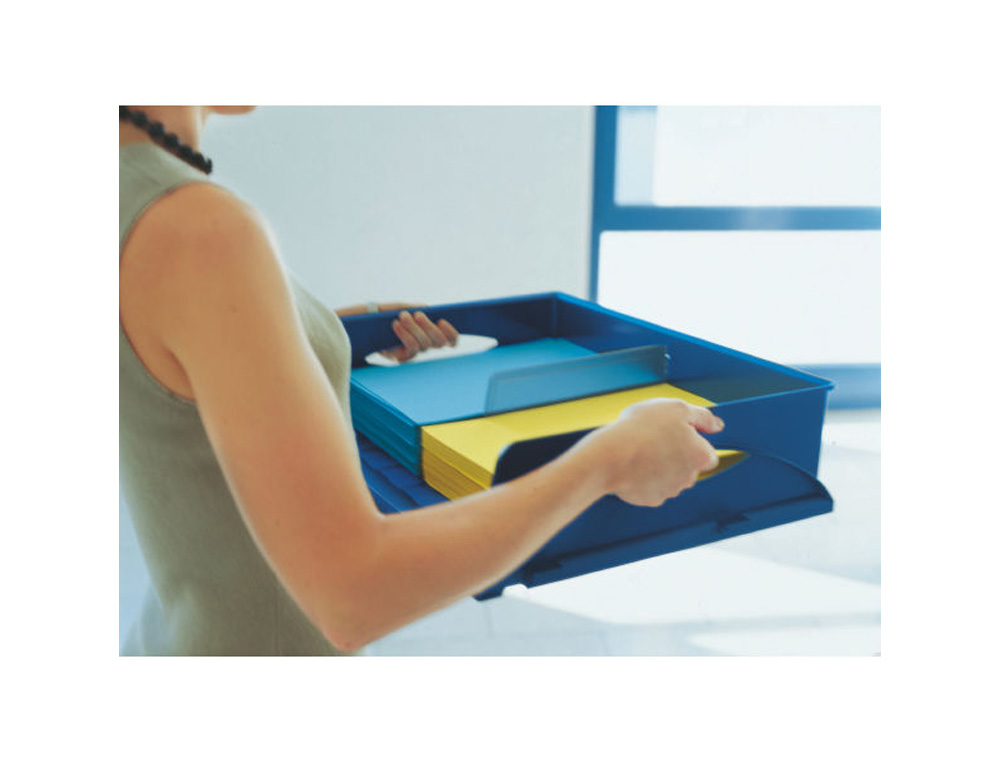 BANDEJA SOBREMESA PLASTICO LEITZ SORTY DIN A3 JUMBO COLOR AZUL 490X125X385 MM