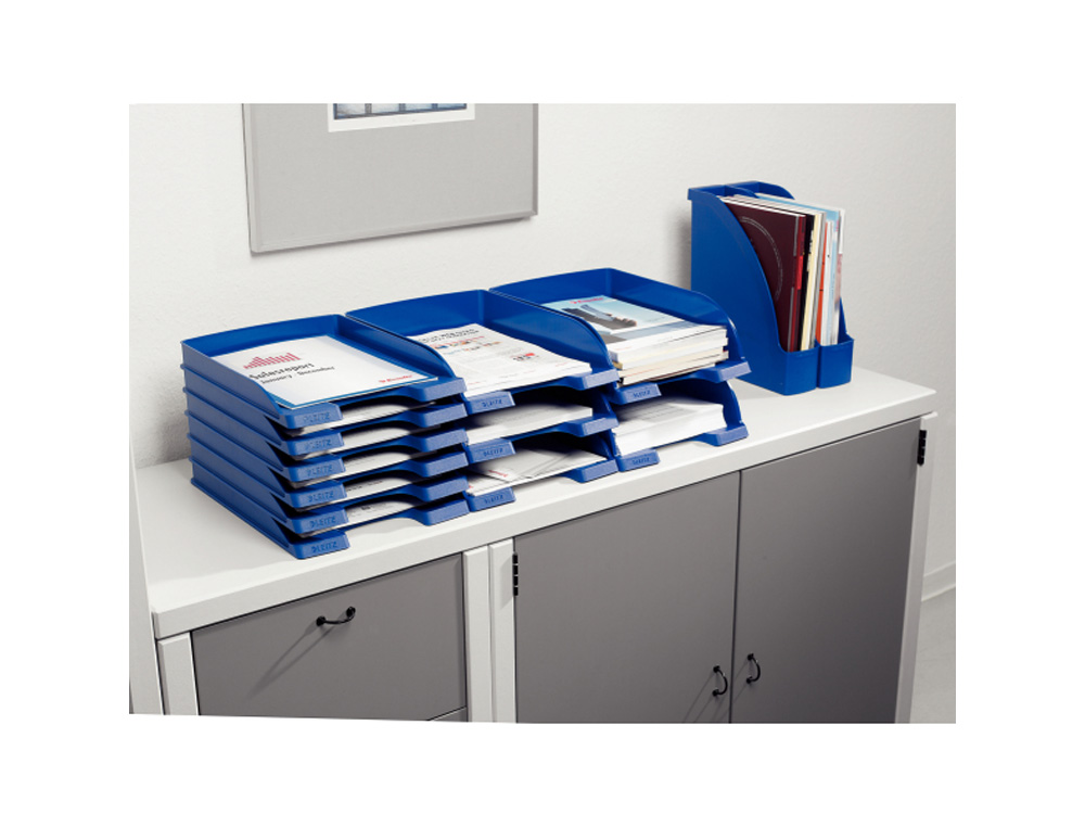 BANDEJA SOBREMESA LEITZ PLUS JUMBO GRAN CAPACIDAD COLOR ROJO 255X103X357 MM
