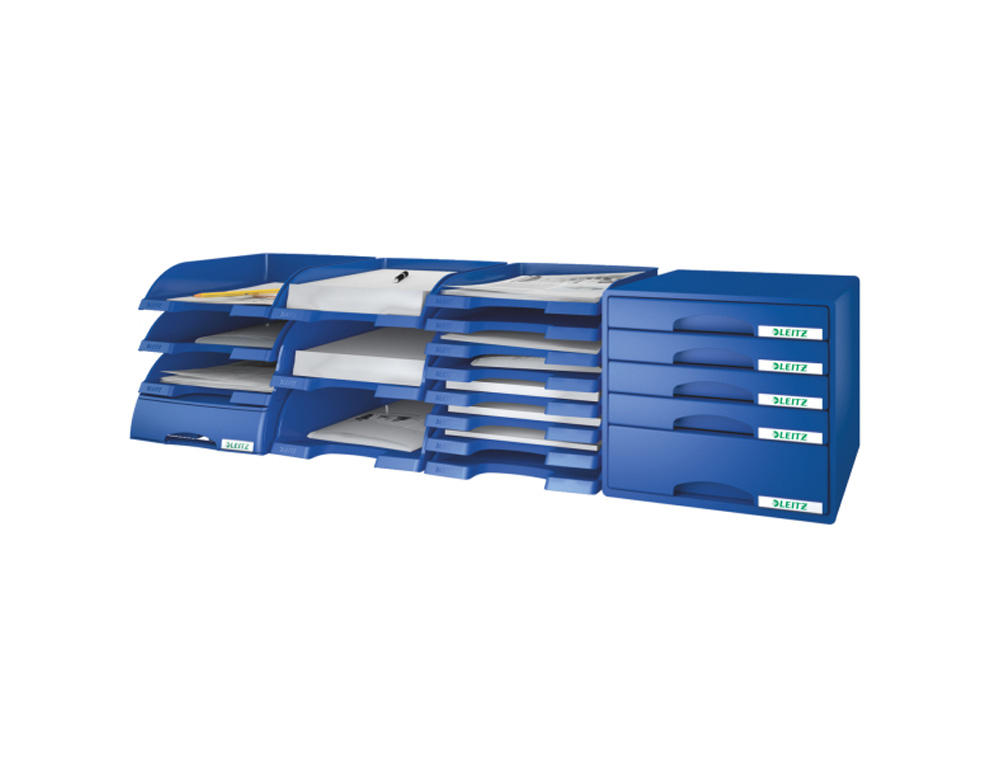 BANDEJA SOBREMESA LEITZ PLUS JUMBO GRAN CAPACIDAD COLOR ROJO 255X103X357 MM