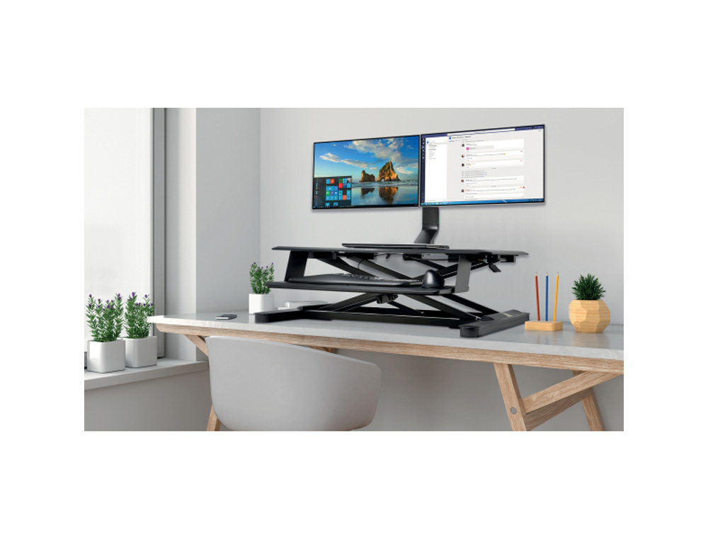 BRAZO KENSINGTON SMARTFIT SPACE SAVING AJUSTABLE ALTURA PARA DOS MONITORES HASTA 27