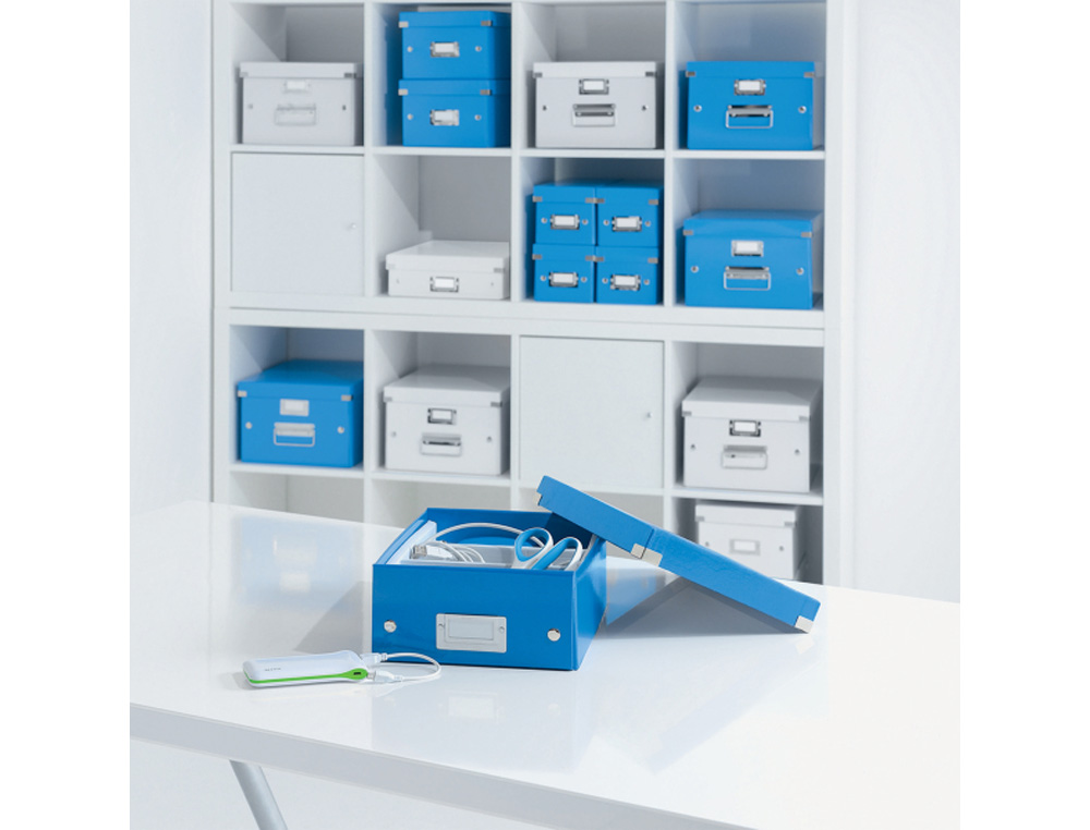 CAJA DE ALMACENAMIENTO LEITZ CLICK&STORE CD BOX COLOR AZUL 143X147X352 MM