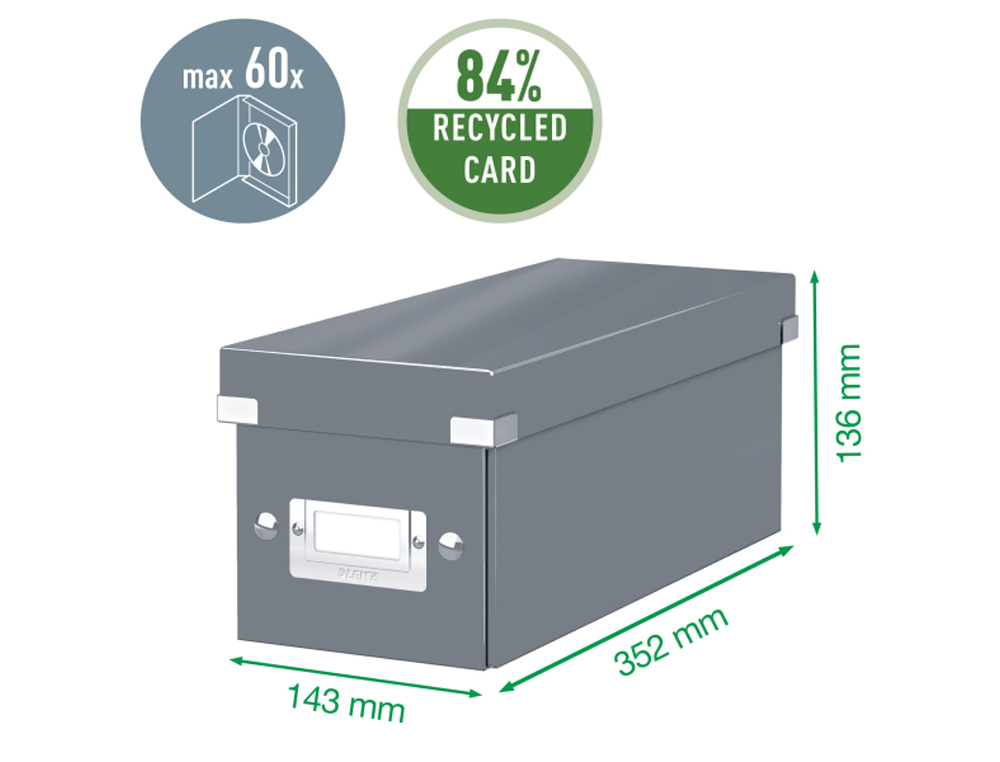 CAJA DE ALMACENAMIENTO LEITZ CLICK&STORE CD BOX COLOR TURQUESA 143X147X352 MM