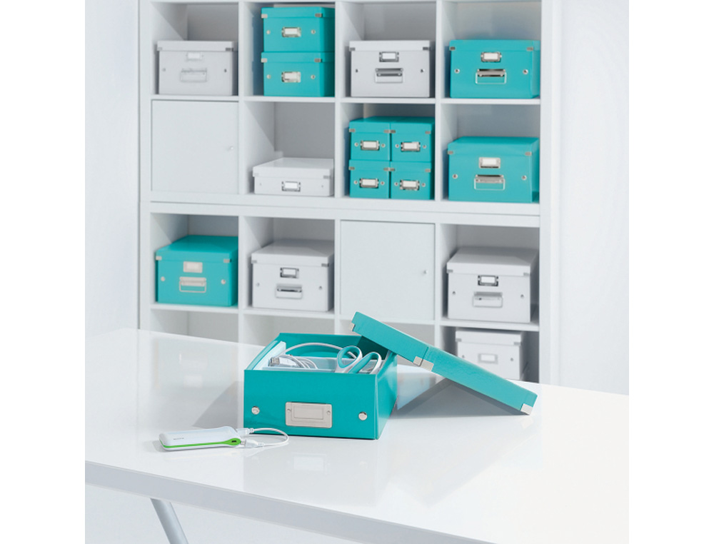 CAJA DE ALMACENAMIENTO LEITZ CLICK&STORE CD BOX COLOR TURQUESA 143X147X352 MM
