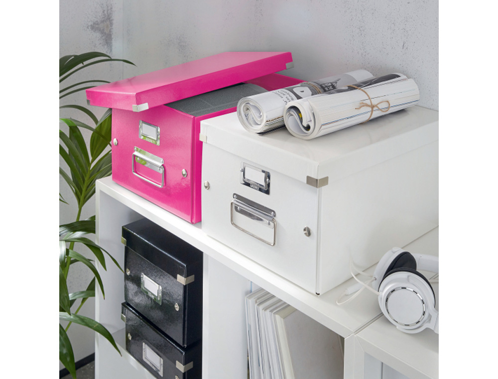 CAJA DE ALMACENAMIENTO LEITZ CLICK&STORE MEDIANA COLOR FUCSIA 281X200X369 MM