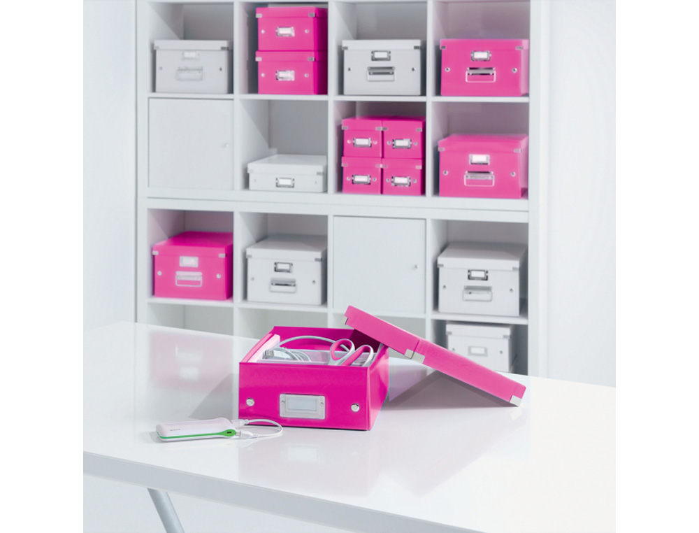 CAJA DE ALMACENAMIENTO LEITZ CLICK&STORE MEDIANA COLOR FUCSIA 281X200X369 MM