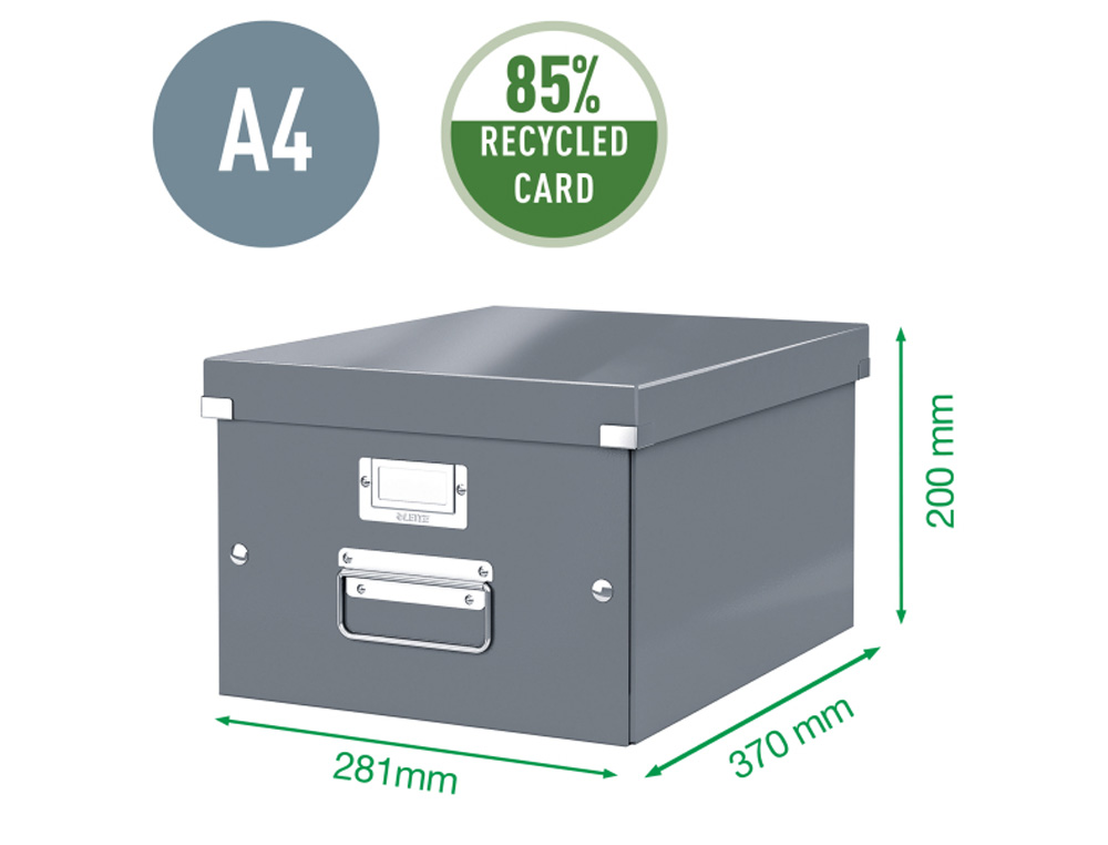 CAJA DE ALMACENAMIENTO LEITZ CLICK&STORE MEDIANA COLOR TURQUESA 281X200X369 MM