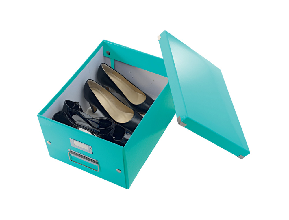 CAJA DE ALMACENAMIENTO LEITZ CLICK&STORE MEDIANA COLOR TURQUESA 281X200X369 MM