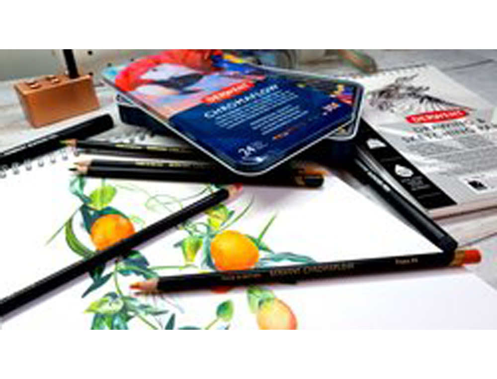 LAPICES DE COLORES DERWENT CHROMAFLOW CAJA METALICA 24 UNIDADES COLORES SURTIDOS
