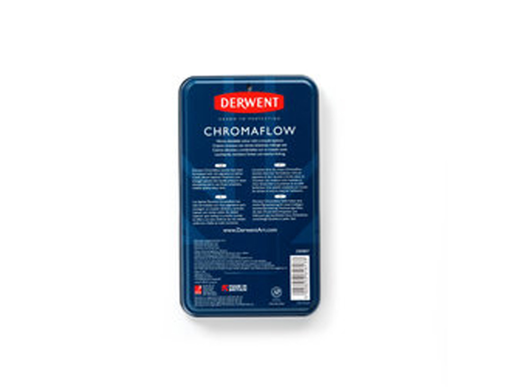 LAPICES DE COLORES DERWENT CHROMAFLOW CAJA METALICA 24 UNIDADES COLORES SURTIDOS