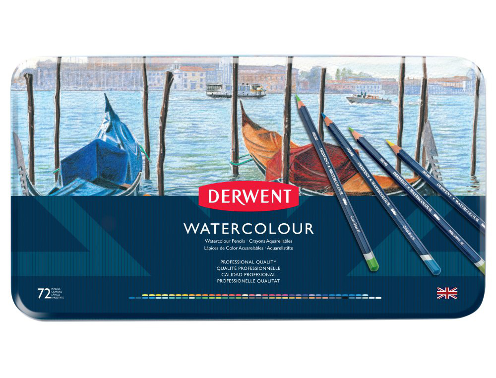 LAPICES DE COLORES DERWENT WATERCOLOUR CAJA DE 72 UNIDADES COLORES SURTIDOS