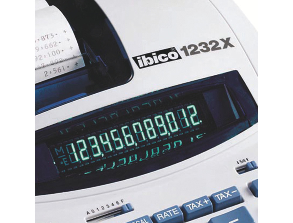 CALCULADORA IBICO 1232X IMPRESORA PANTALLA FLUOR PAPEL 57 MM 12 DIGITOS IMPRESION BICOLOR