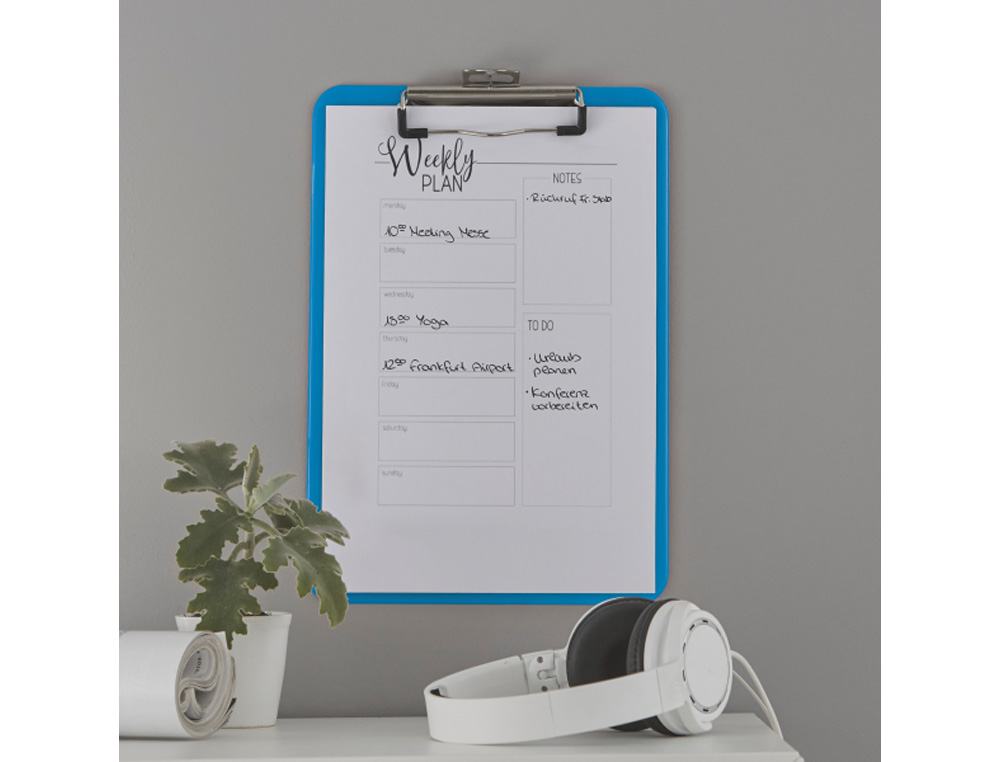 CARPETA LEITZ WOW PLASTICO RIGIDO DIN A4 CON PINZA SUPERIOR COLOR AZUL