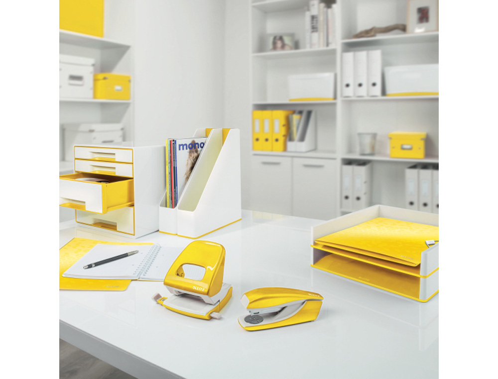 CARPETA LEITZ WOW PLASTICO RIGIDO DIN A4 CON PINZA SUPERIOR COLOR AMARILLO