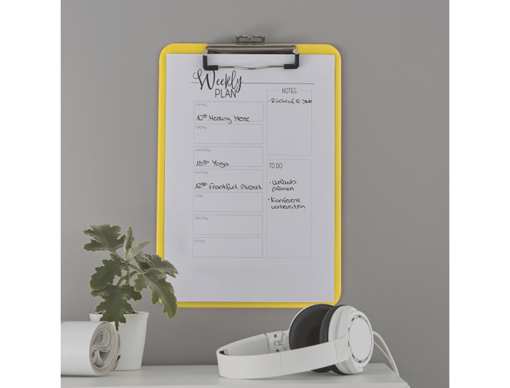 CARPETA LEITZ WOW PLASTICO RIGIDO DIN A4 CON PINZA SUPERIOR COLOR AMARILLO