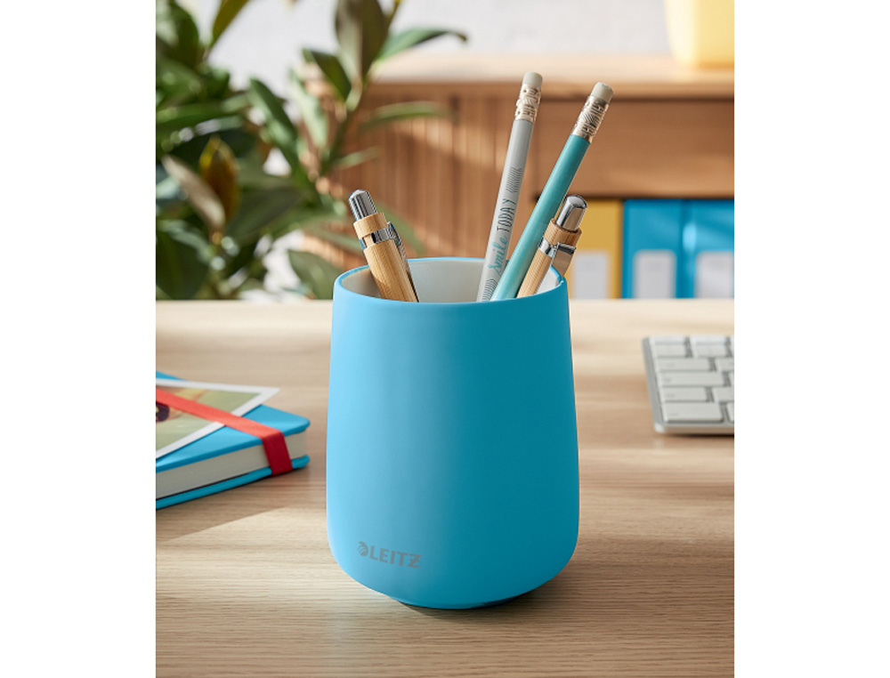 CUBILETE PORTALAPICES LEITZ COSY PLASTICO COLOR AZUL