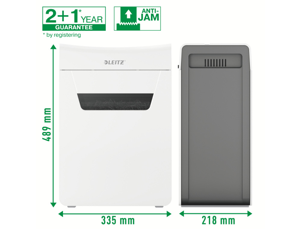 DESTRUCTORA DE DOCUMENTOS LEITZ IQ PROTECT PREMIUM 10X P4 CAPACIDAD DE CORTE 10 HOJAS DESTRUYE GRAPAS Y CLIPS