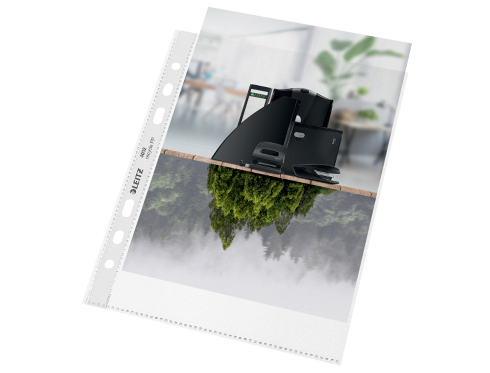 FUNDA MULTITALADRO LEITZ RECYCLE DIN A5 6 TALADROS POLIPROPILENO 100 MC PIEL DE NARANJA CON REFUERZO BOLSA DE