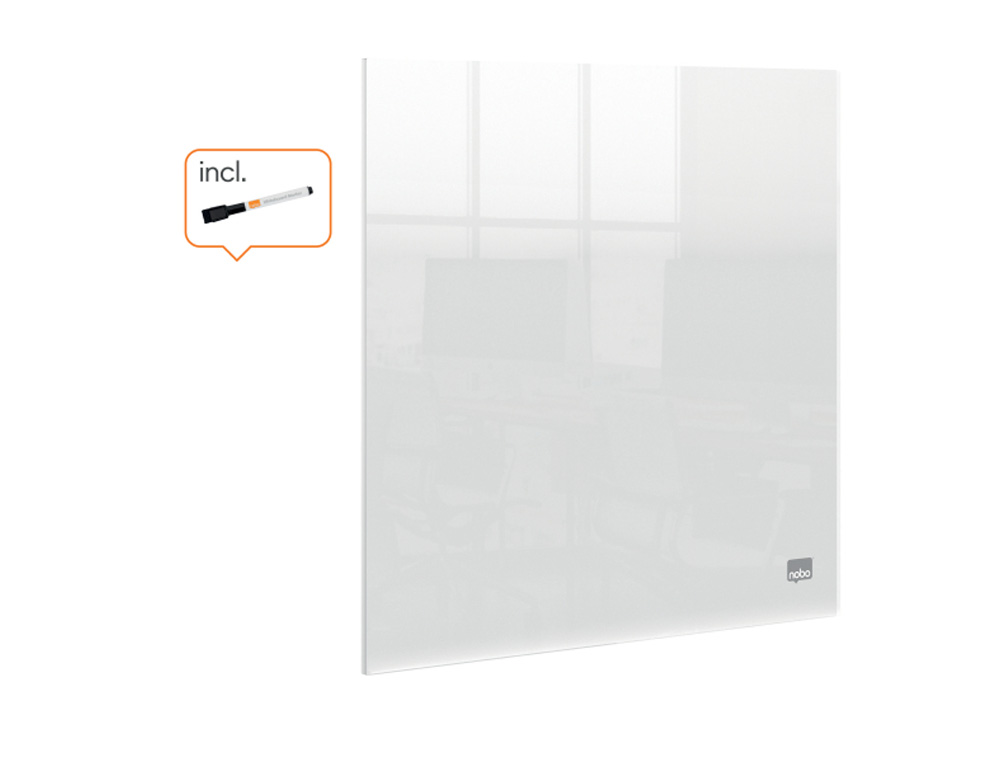PIZARRA BLANCA NOBO ACRILICA SOBREMESA O MURAL TRANSPARENTE CON ROTULADOR 300X300 MM