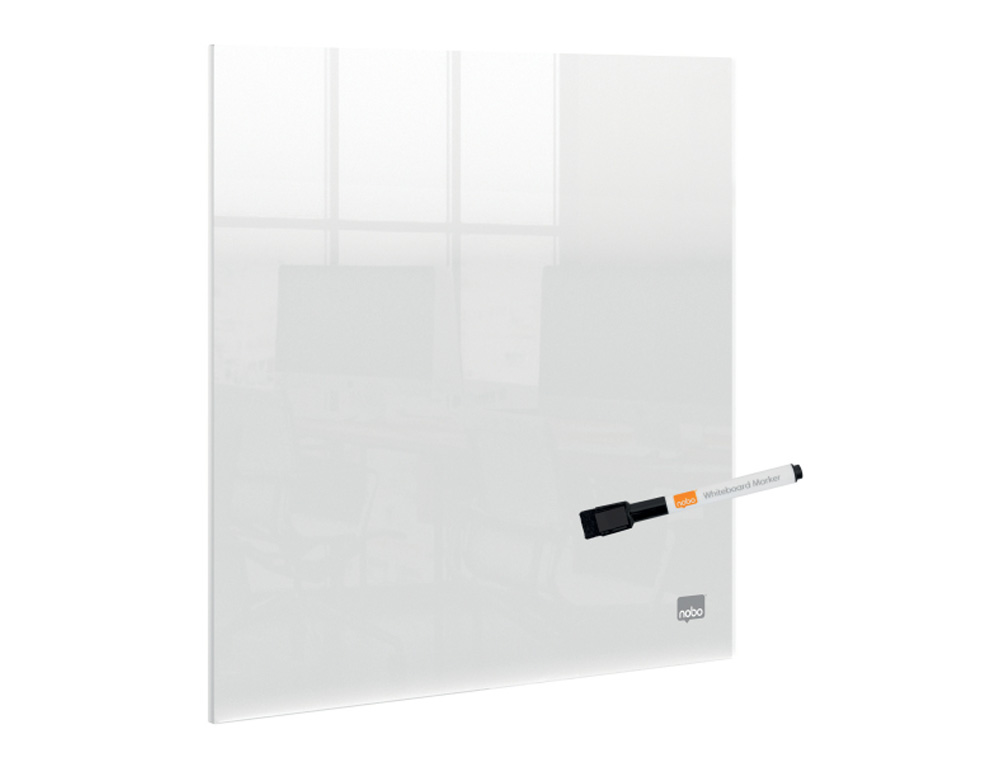 PIZARRA BLANCA NOBO ACRILICA SOBREMESA O MURAL TRANSPARENTE CON ROTULADOR 300X300 MM