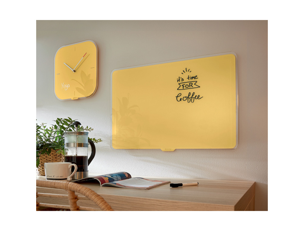 PIZARRA CRISTAL LEITZ COSY MAGNETICA COLOR AMARILLO 800X600 MM