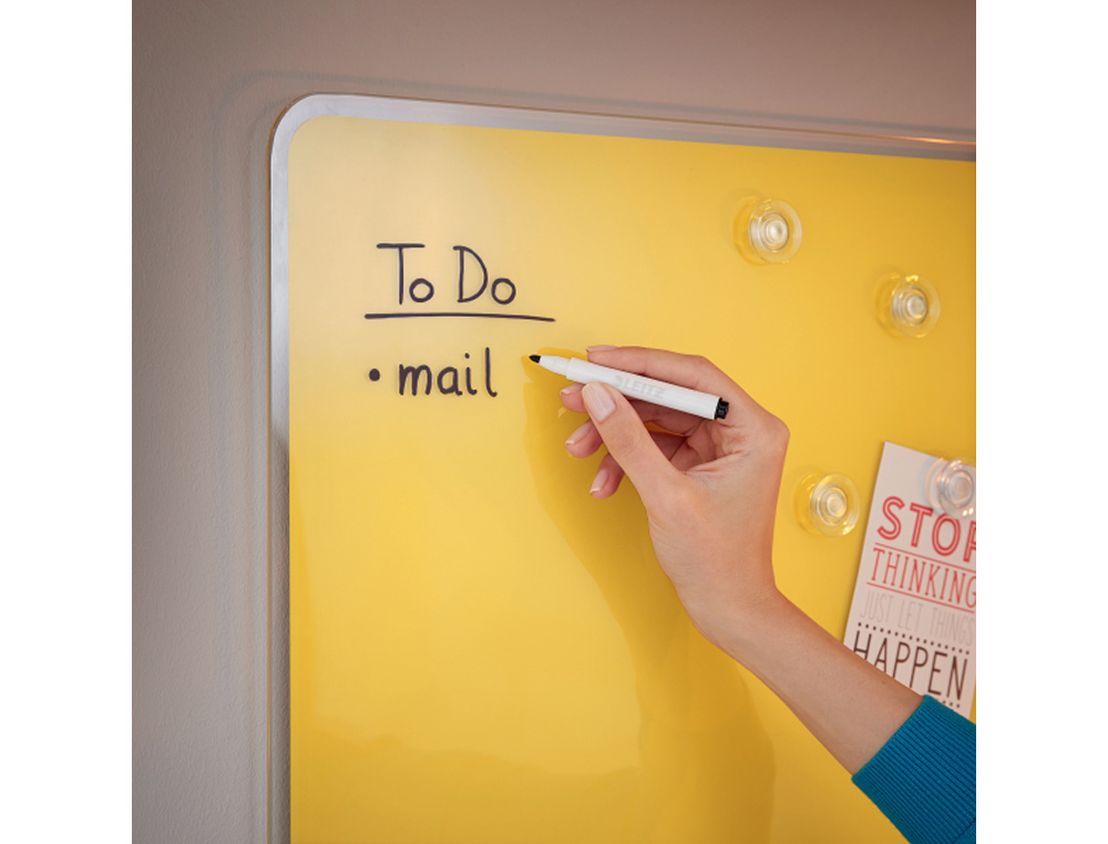 PIZARRA CRISTAL LEITZ COSY MAGNETICA COLOR AMARILLO 800X600 MM