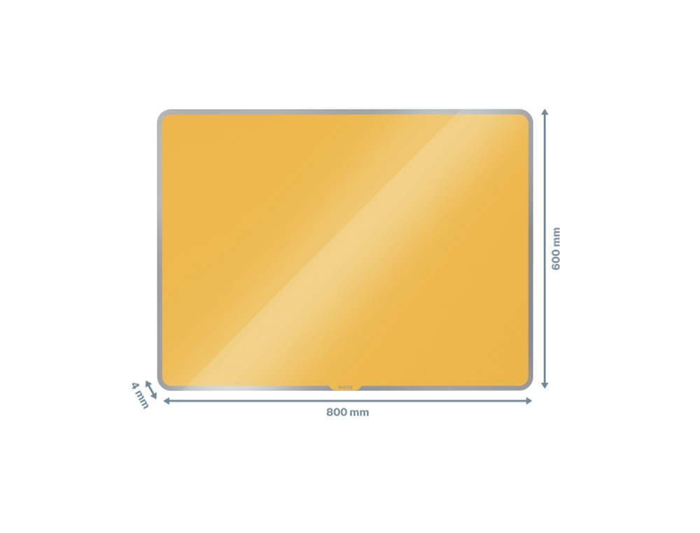 PIZARRA CRISTAL LEITZ COSY MAGNETICA COLOR AMARILLO 800X600 MM