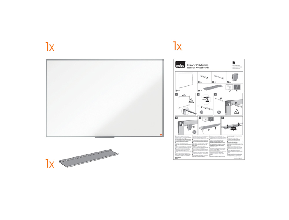 PIZARRA BLANCA NOBO ESSENCE ACERO LACADO 1200X1200 MM