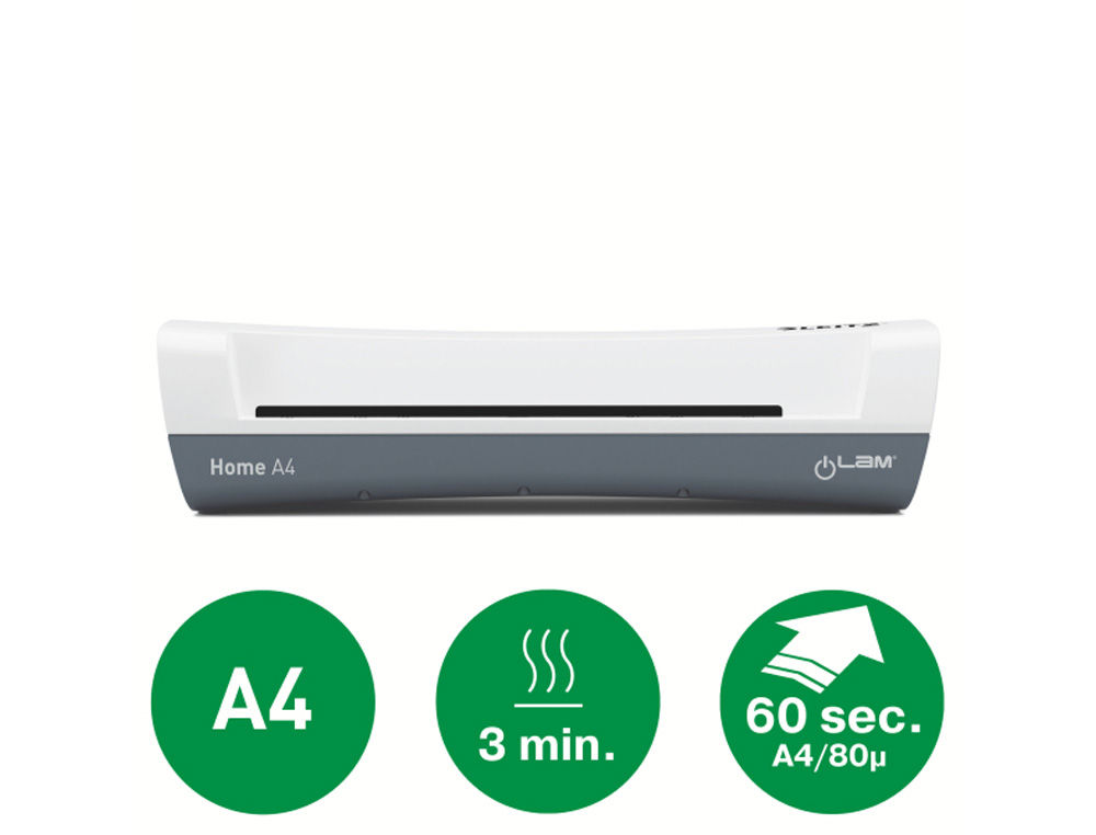 PLASTIFICADORA LEITZ ILAM HOME DIN A4 2 RODILLOS HASTA 125 MC COLOR BLANCO/GRIS