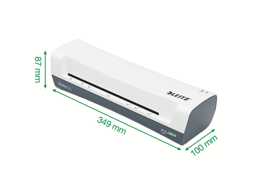 PLASTIFICADORA LEITZ ILAM HOME DIN A4 2 RODILLOS HASTA 125 MC COLOR BLANCO/GRIS