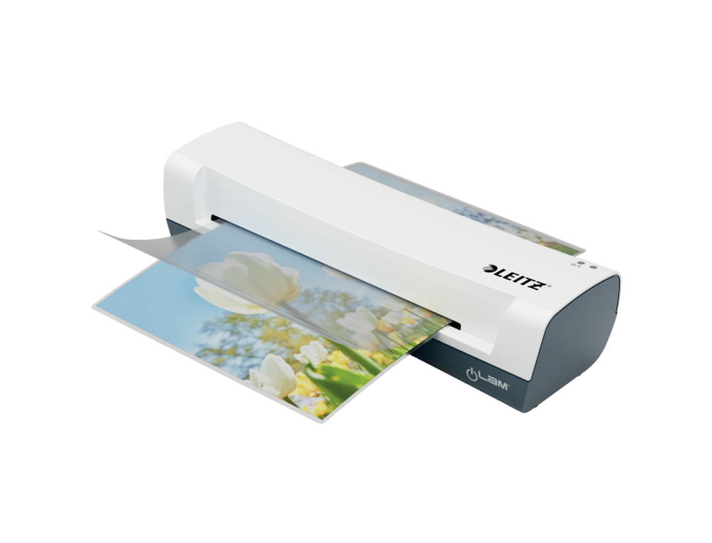 PLASTIFICADORA LEITZ ILAM HOME DIN A4 2 RODILLOS HASTA 125 MC COLOR BLANCO/GRIS