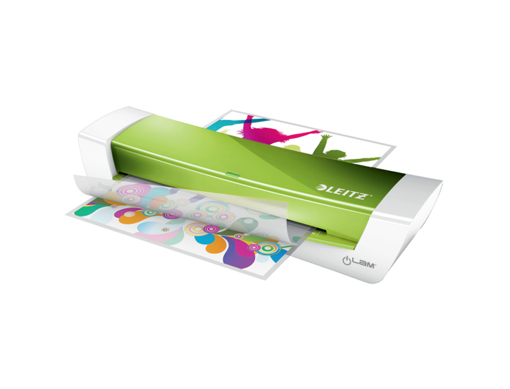 PLASTIFICADORA LEITZ ILAM HOME OFFICE DIN A4 2 RODILLOS HASTA 125 MC COLOR BLANCO/VERDE