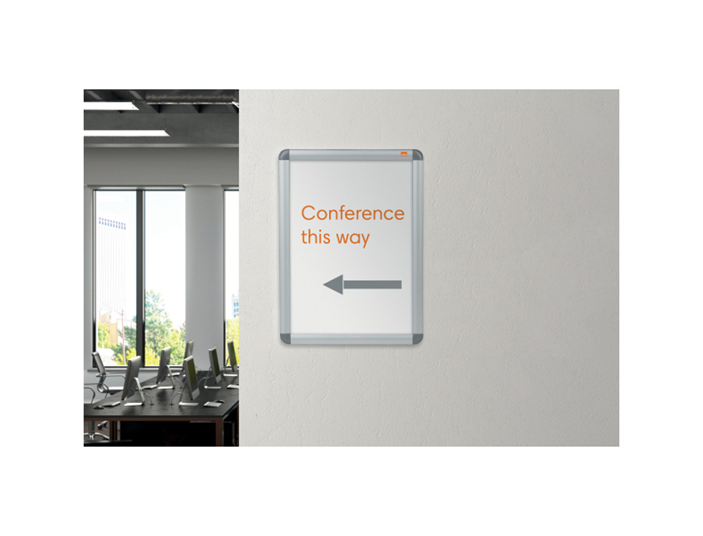 VITRINA DE ANUNCIOS NOBO CON MARCO DE ALUMINIO A PRESION PREMIUM PLUS PARA EXTERIOR DIN A1 650X900X17 MM