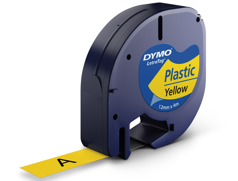 CINTA DYMO 12MMX4MT -NEGRO/AMARILLO PARA MAQUINA LETRATAG