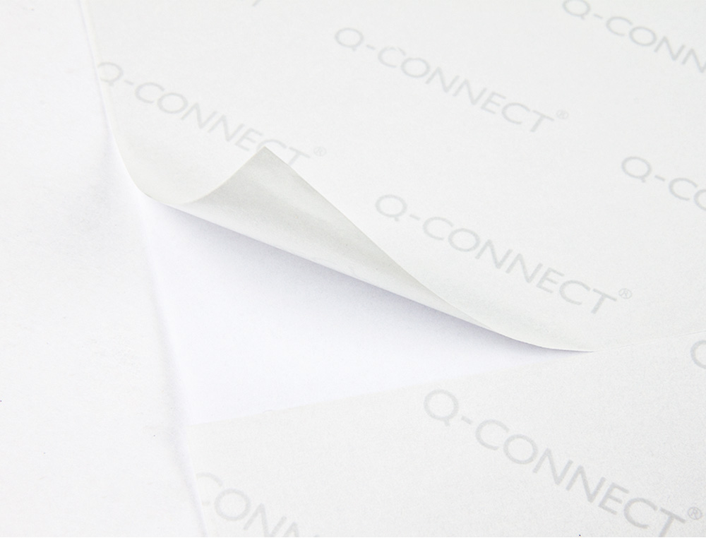 ETIQUETA ADHESIVA Q-CONNECT KF10638 TAMAÑO 52,5X21,2 MM FOTOCOPIADORA LASER INK-JET CAJA CON 100 HOJAS DIN A4