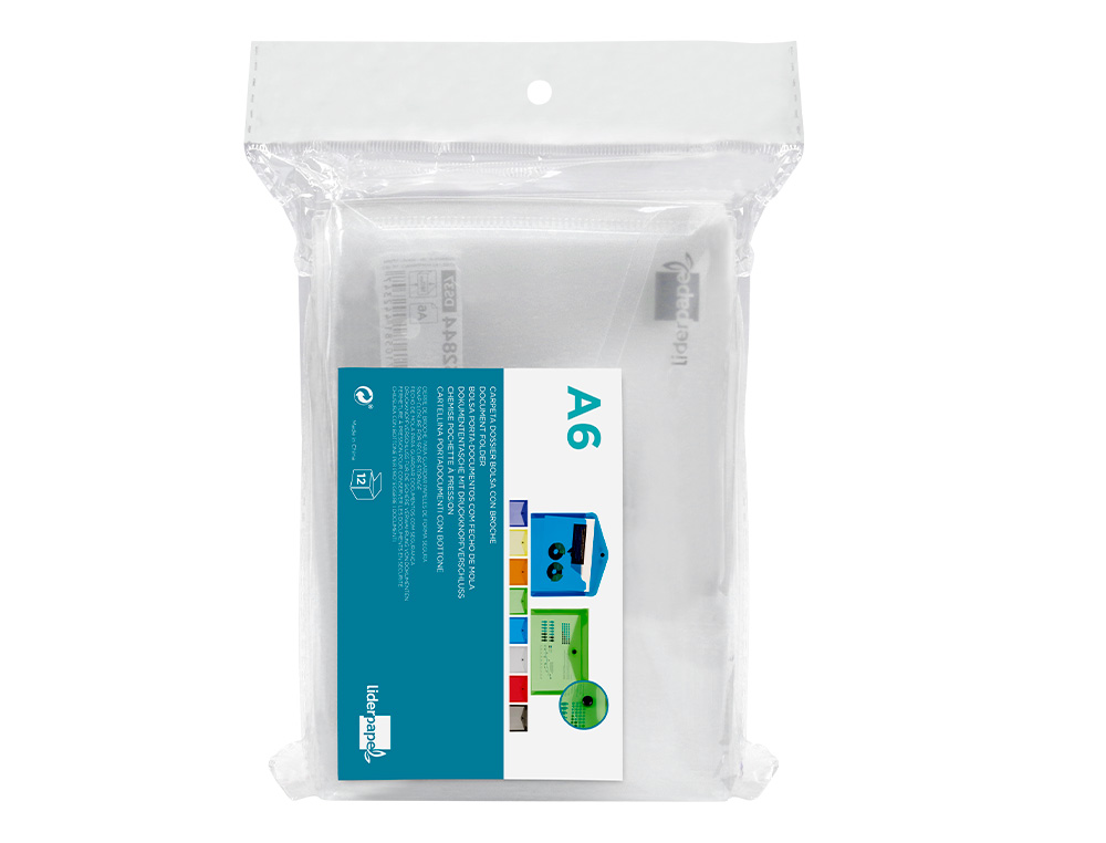 CARPETA LIDERPAPEL DOSSIER BROCHE 44234 POLIPROPILENO DIN A6 TRANSPARENTE TRANSLUCIDO