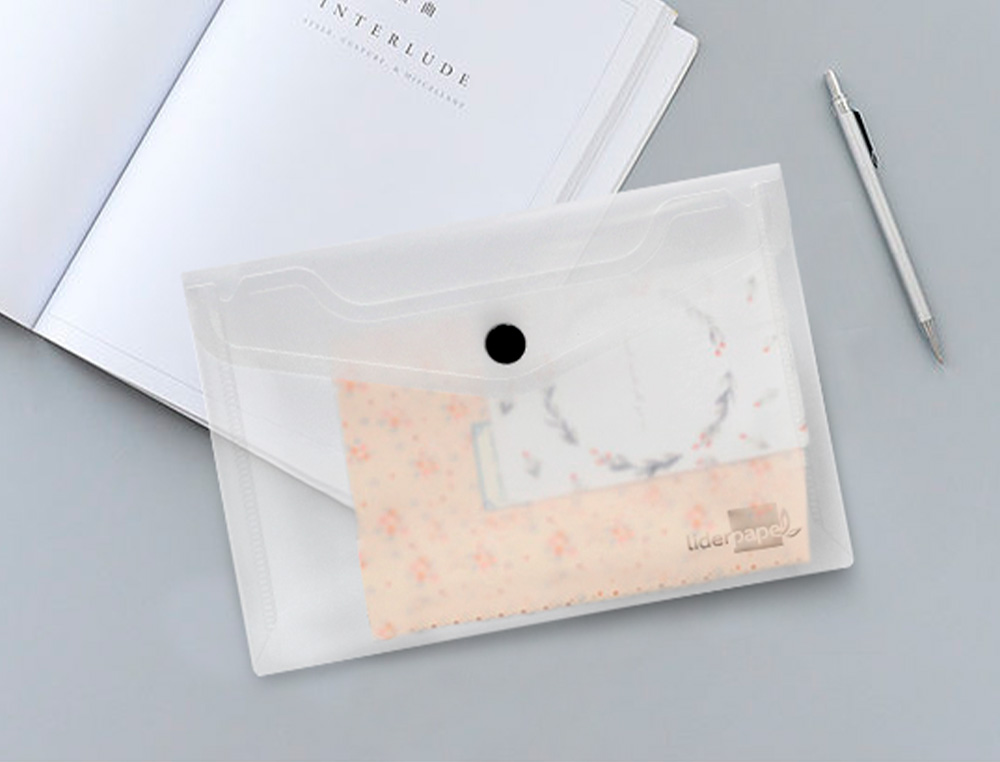 CARPETA LIDERPAPEL DOSSIER BROCHE 44234 POLIPROPILENO DIN A6 TRANSPARENTE TRANSLUCIDO