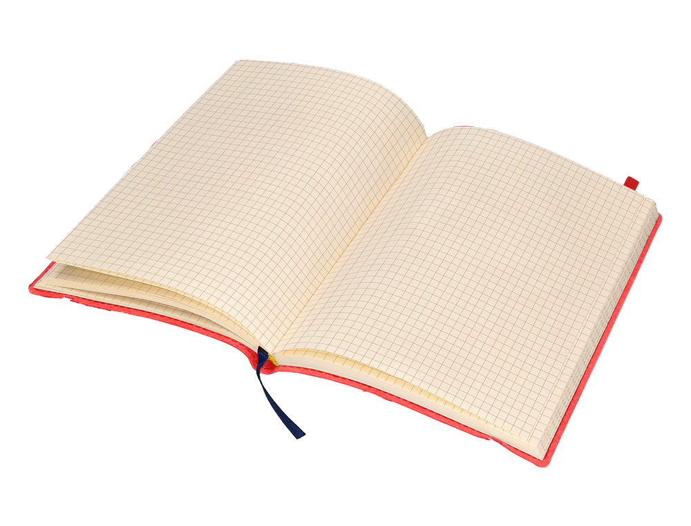 LIBRETA LIDERPAPEL SIMIL PIEL A5 120 HOJAS 70G/M2 CUADRO 4MM SIN MARGEN ROJO