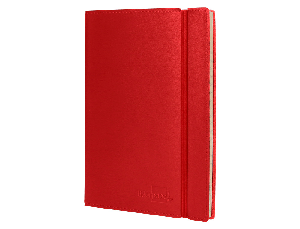 LIBRETA LIDERPAPEL SIMIL PIEL A5 120 HOJAS 70G/M2 CUADRO 4MM SIN MARGEN ROJO