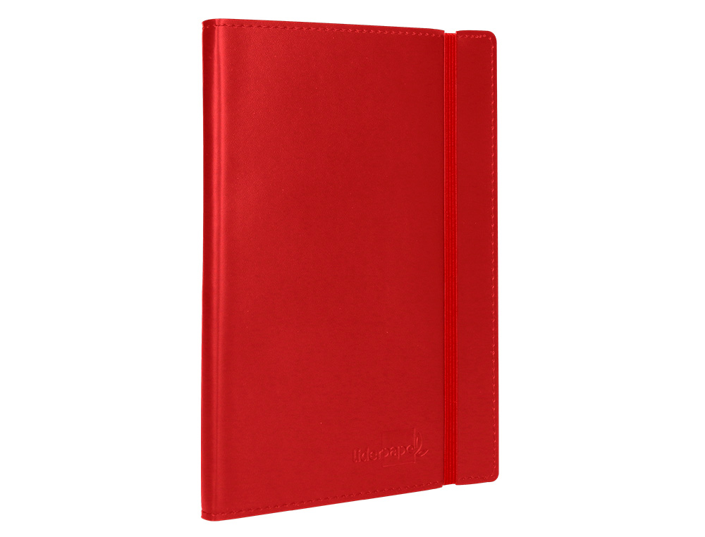 LIBRETA LIDERPAPEL SIMIL PIEL A5 120 HOJAS 70G/M2 CUADRO 4MM SIN MARGEN ROJO