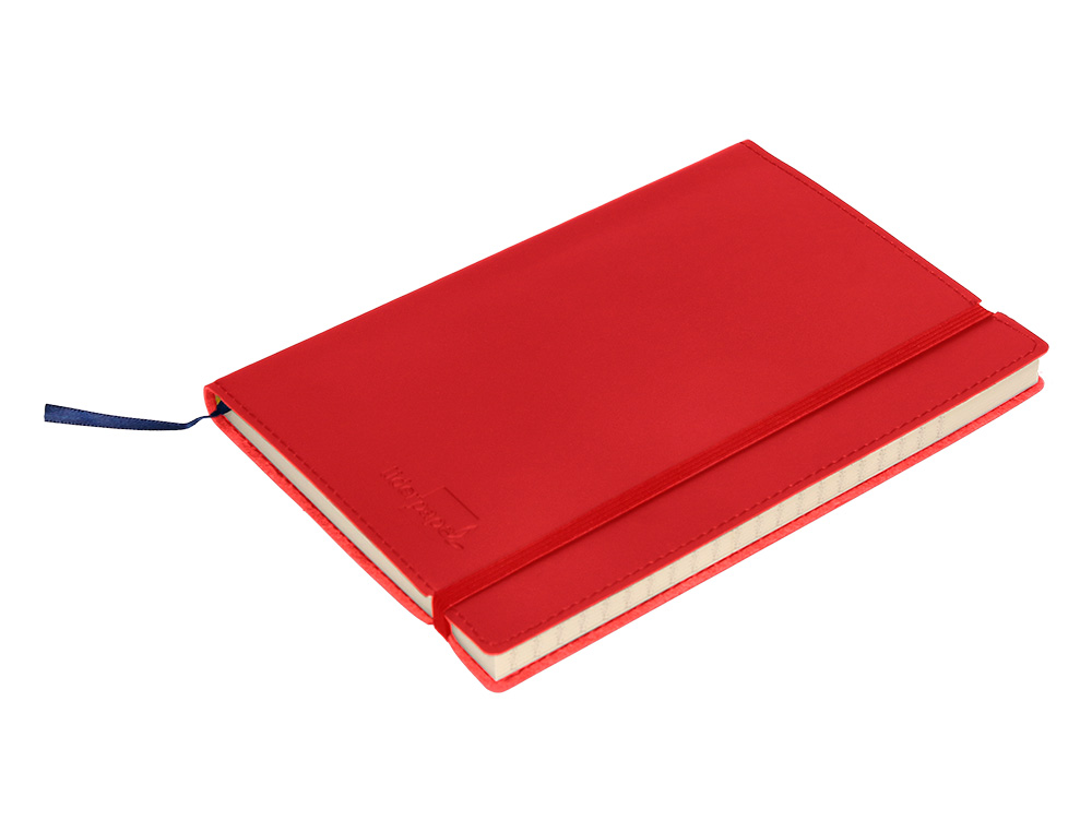 LIBRETA LIDERPAPEL SIMIL PIEL A5 120 HOJAS 70G/M2 CUADRO 4MM SIN MARGEN ROJO