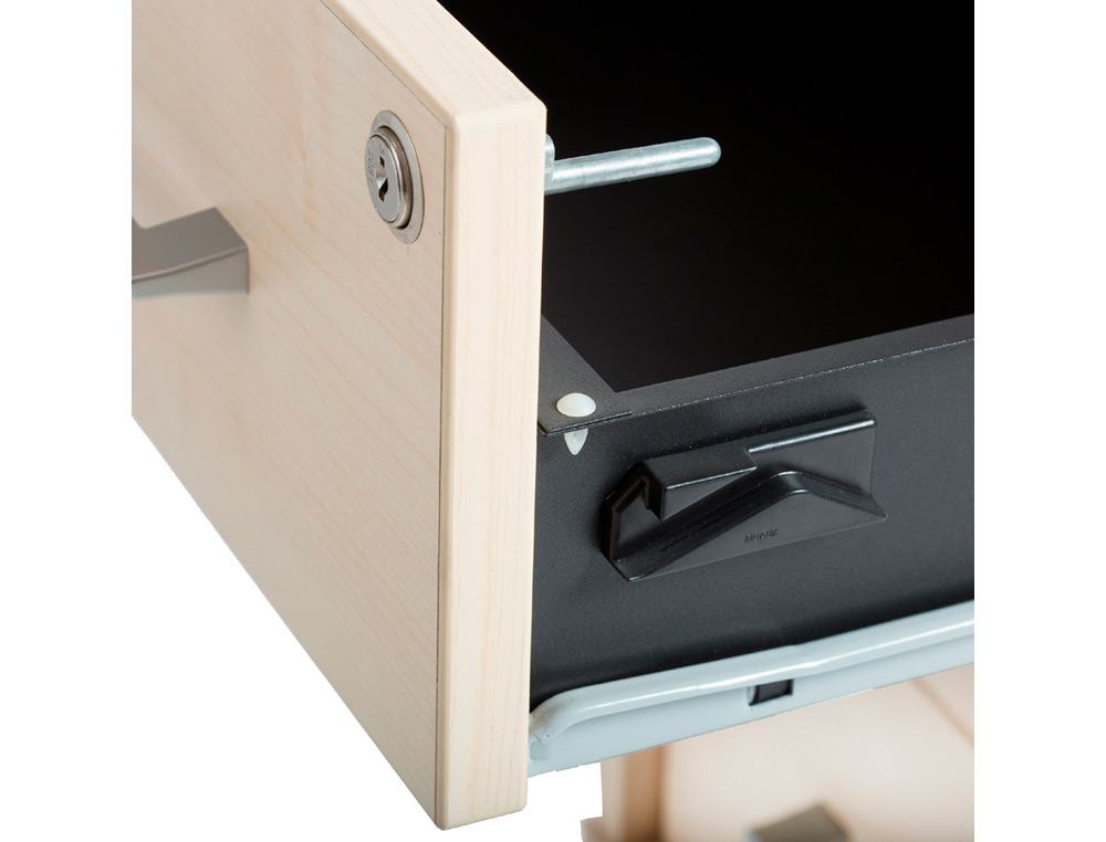 CAJONERA ROCADA CON 4 CAJONES SERIE STORE 74X47X60 CM ACABADO GRIS/GRIS