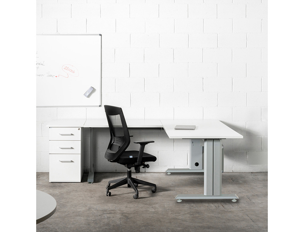 CAJONERA ROCADA CON 4 CAJONES SERIE STORE 74X47X60 CM ACABADO GRIS/GRIS